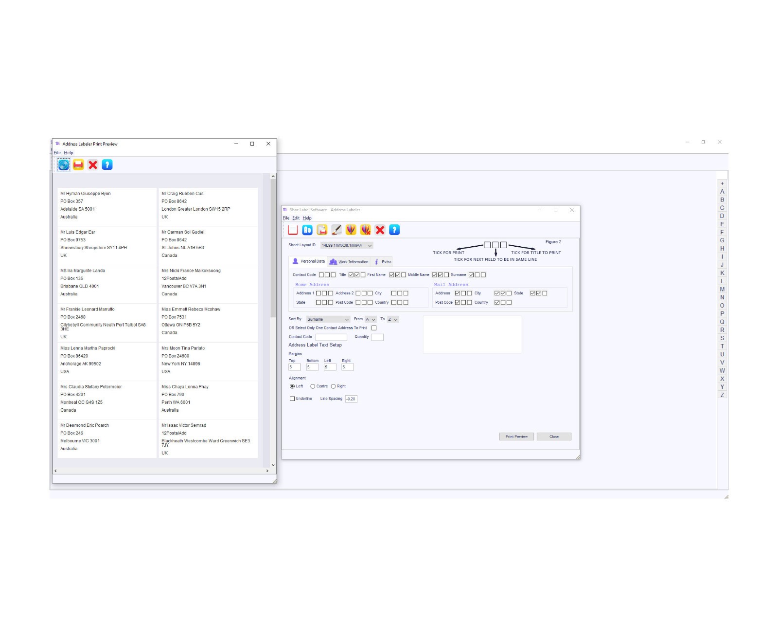 Label Maker Shaz Label Software Printer Shipping Address Design App AT SOFT04