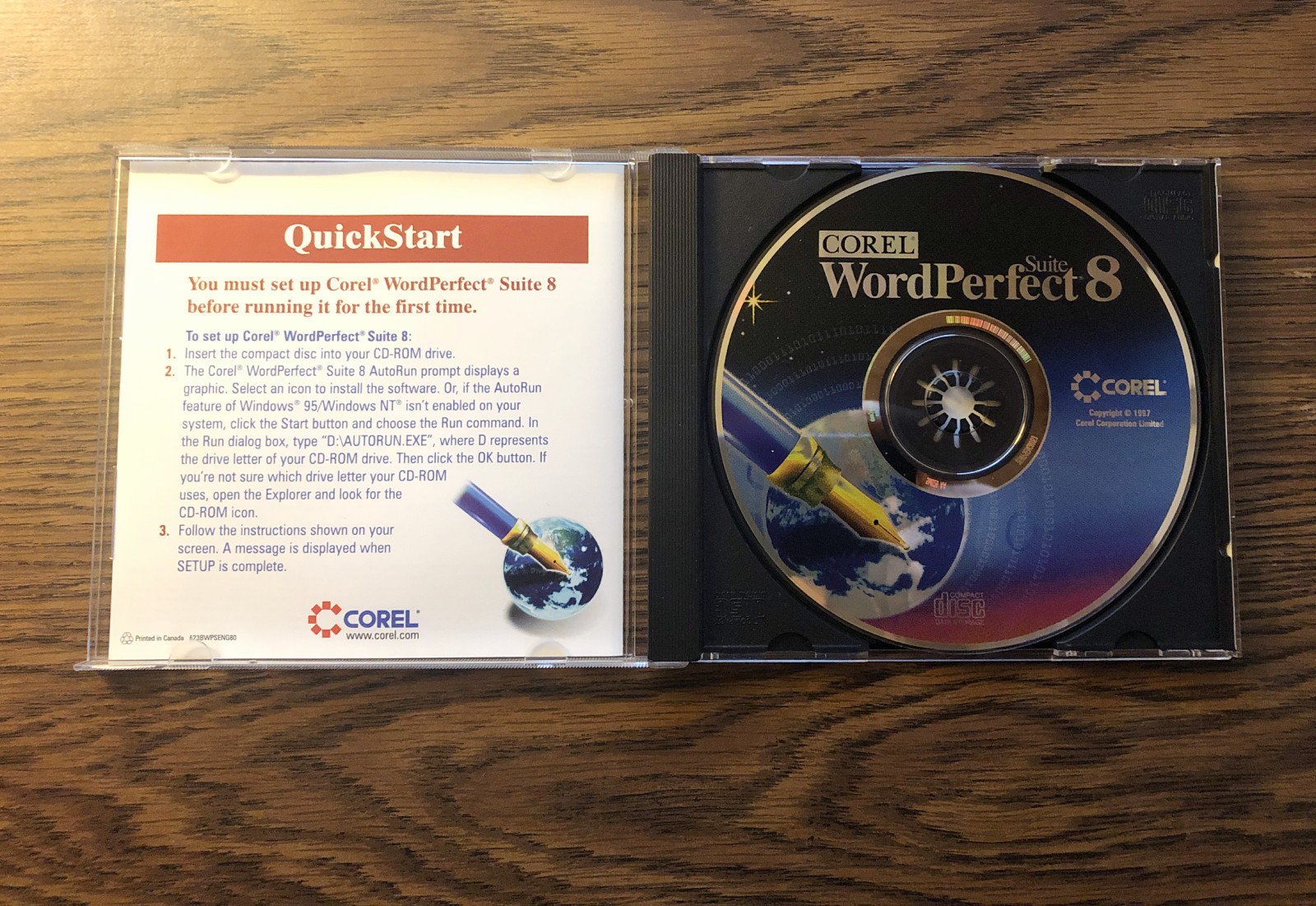 Corel Word Perfect Suite 8 Software CD Windows 1997