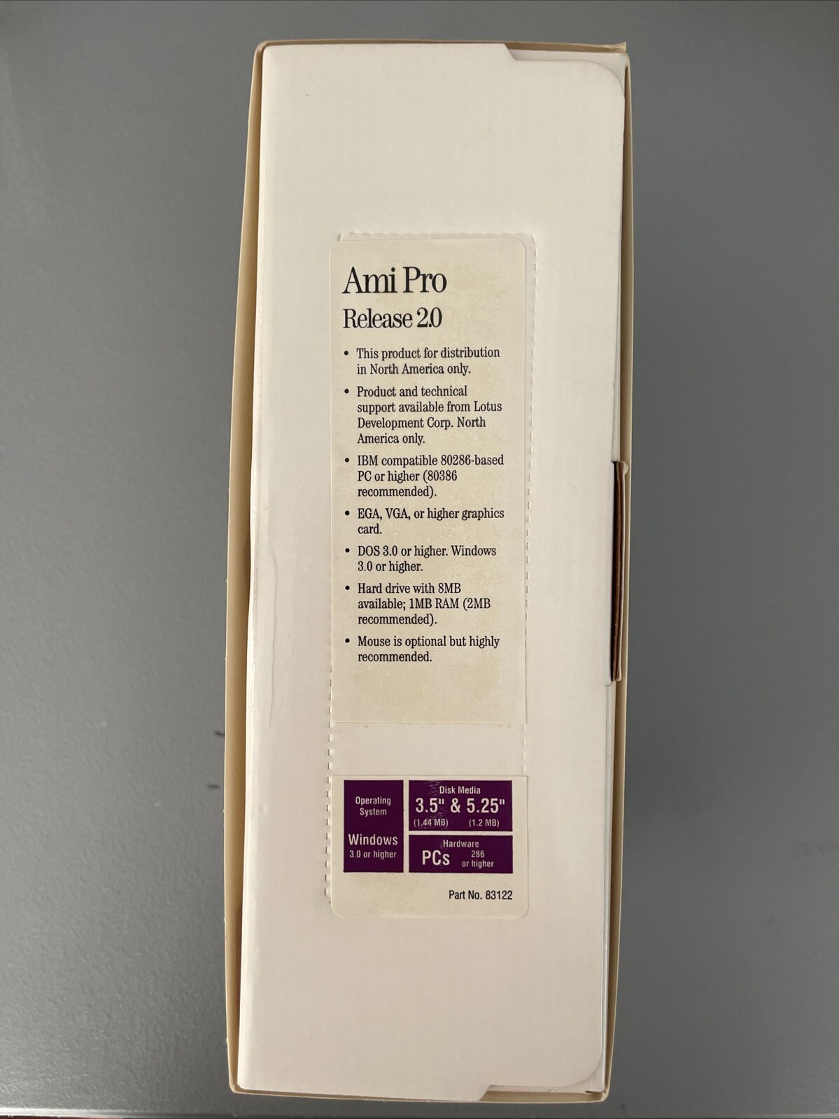 NOS Lotus Ami Pro Version 2.0 Amipro Word Processor / Vintage PC Windows 1991