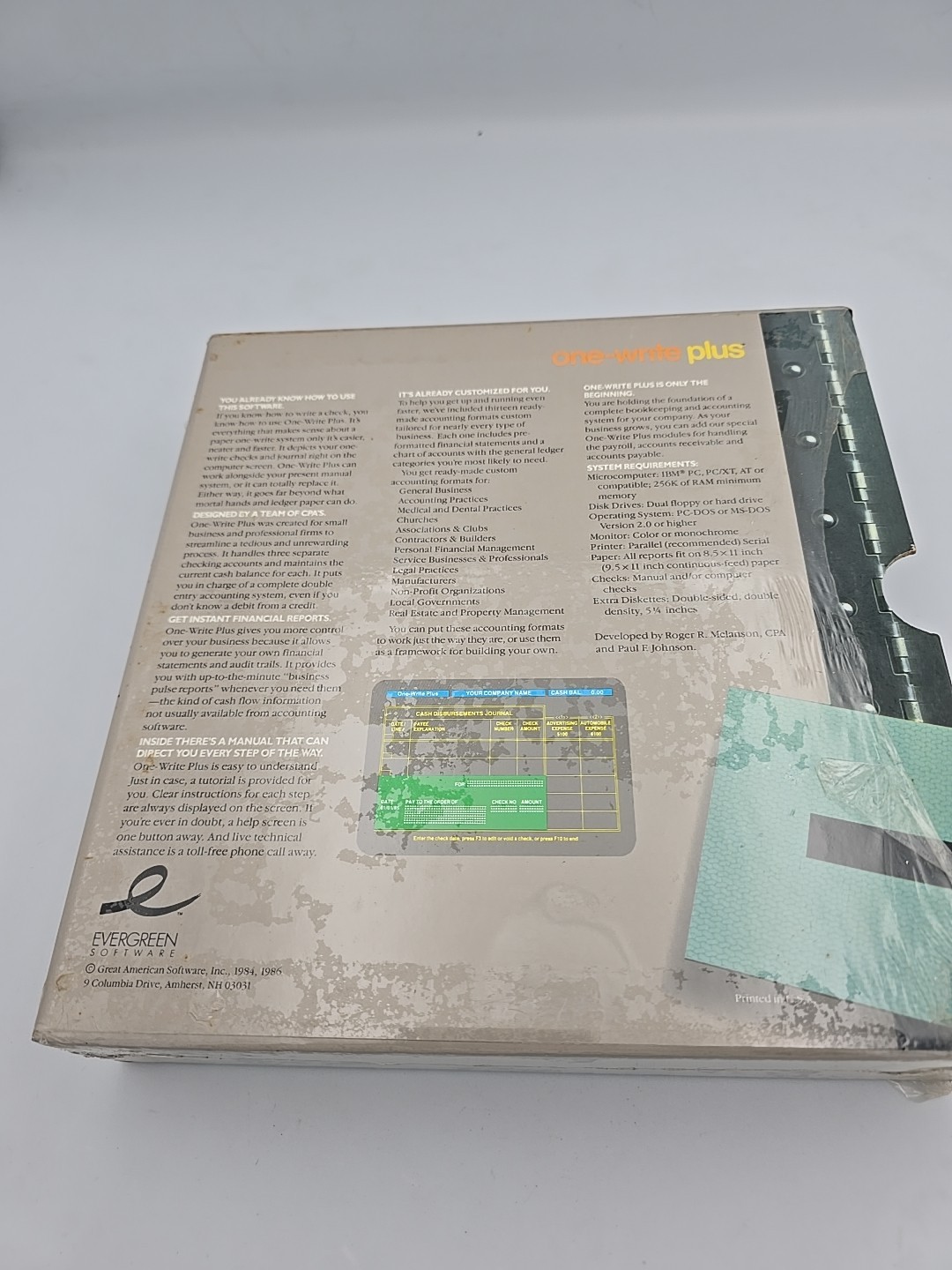 One Write Plus 1986 Master Evergreen Great American Software Accounting Payroll