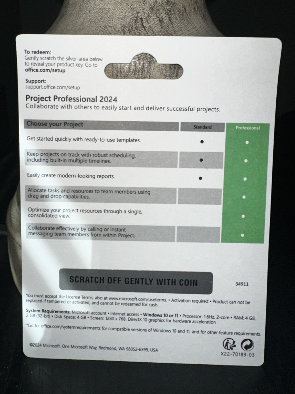 Microsoft Project 2024 Professional Retail 1 PC Lifetime