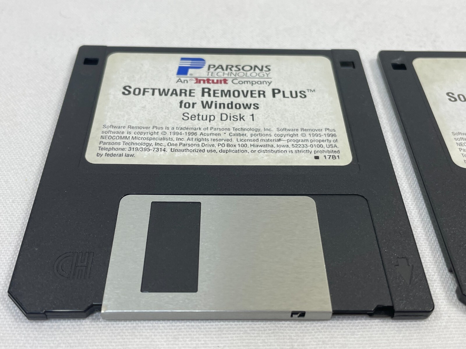 Vintage 1996 Parsons Technology Software Remover Plus for Windows 3.5″ Floppy