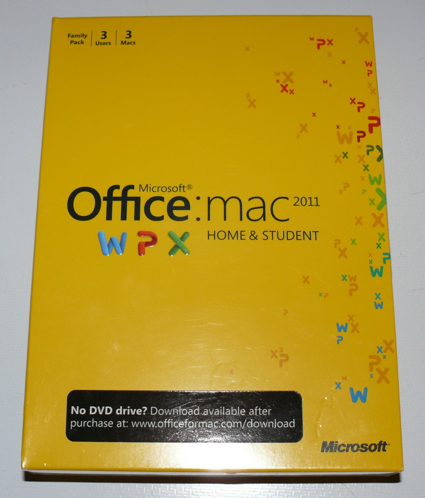 3 User ! new sealed Microsoft Office for Mac Home Student 2011 Family Pack NIB