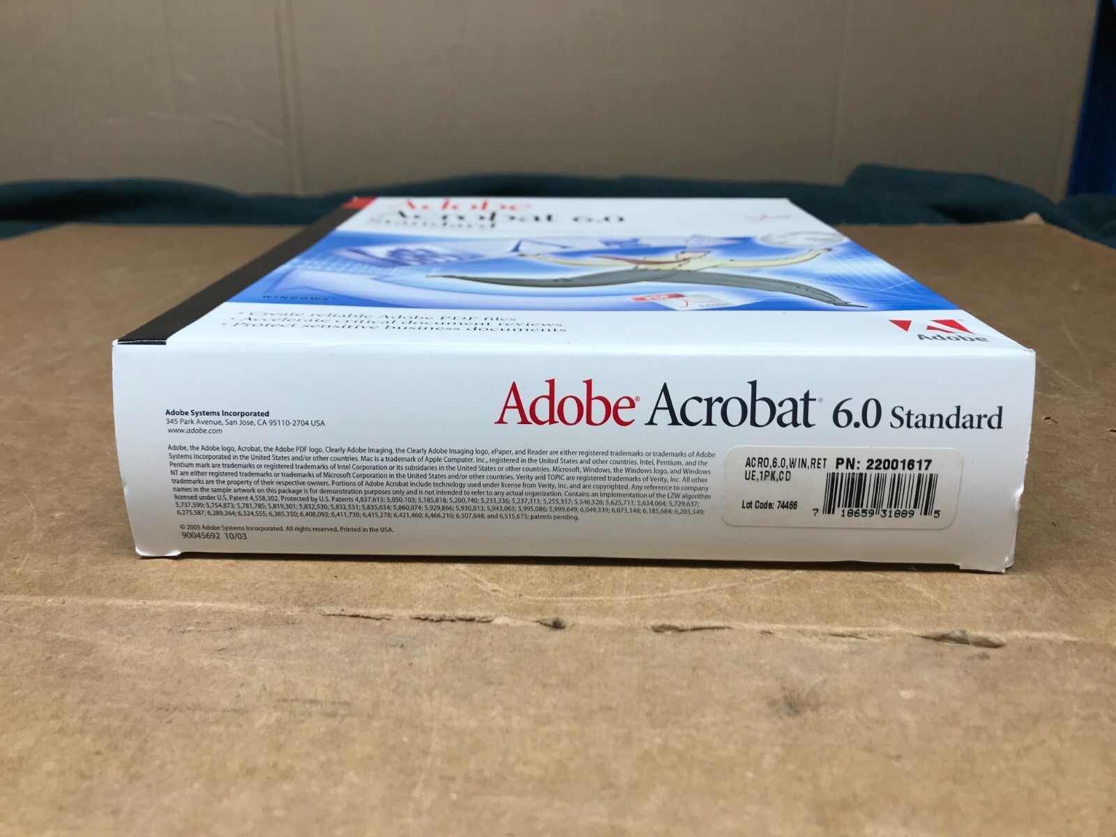 Adobe Acrobat 6.0 Standard 6 for Windows with Serial Number 22001617