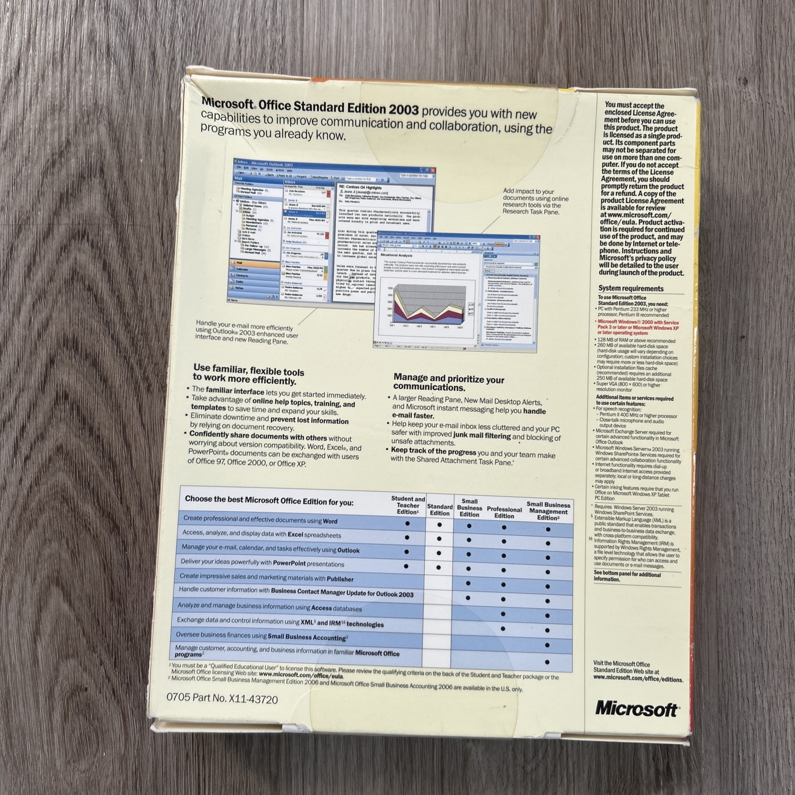 Microsoft Office 2003 Standard Edition w/ License Full Version SEALED RETAIL BOX