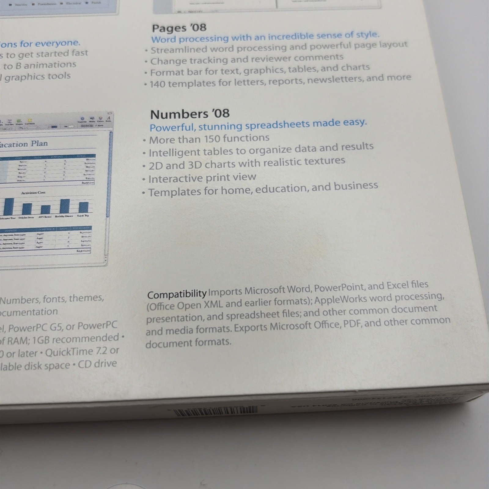 Apple iWork 08 Retail Software For Mac Vers. 8.0 FAST SHIPPING