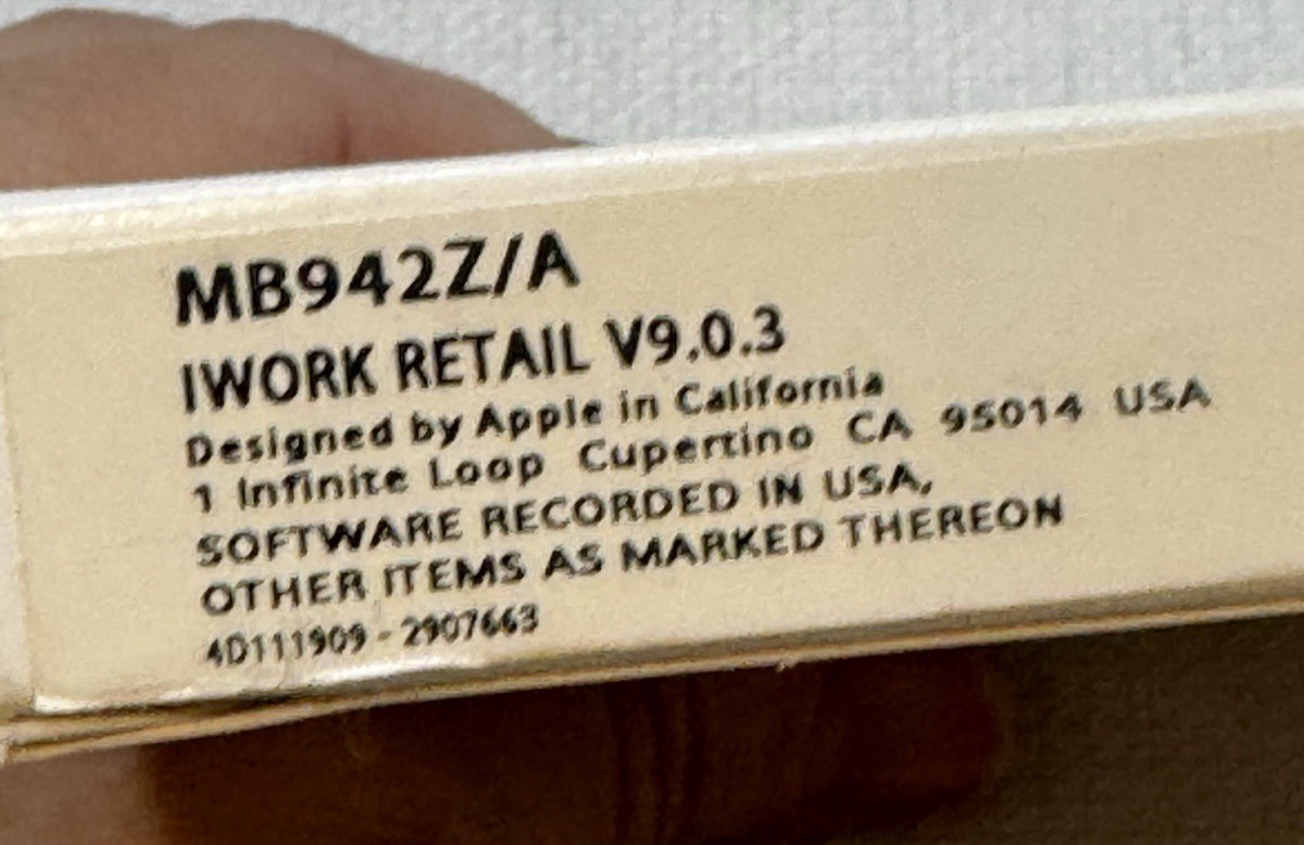 Apple 2009 iWork Retail V9.0.3 MB942Z/A Install DVD UNTESTED