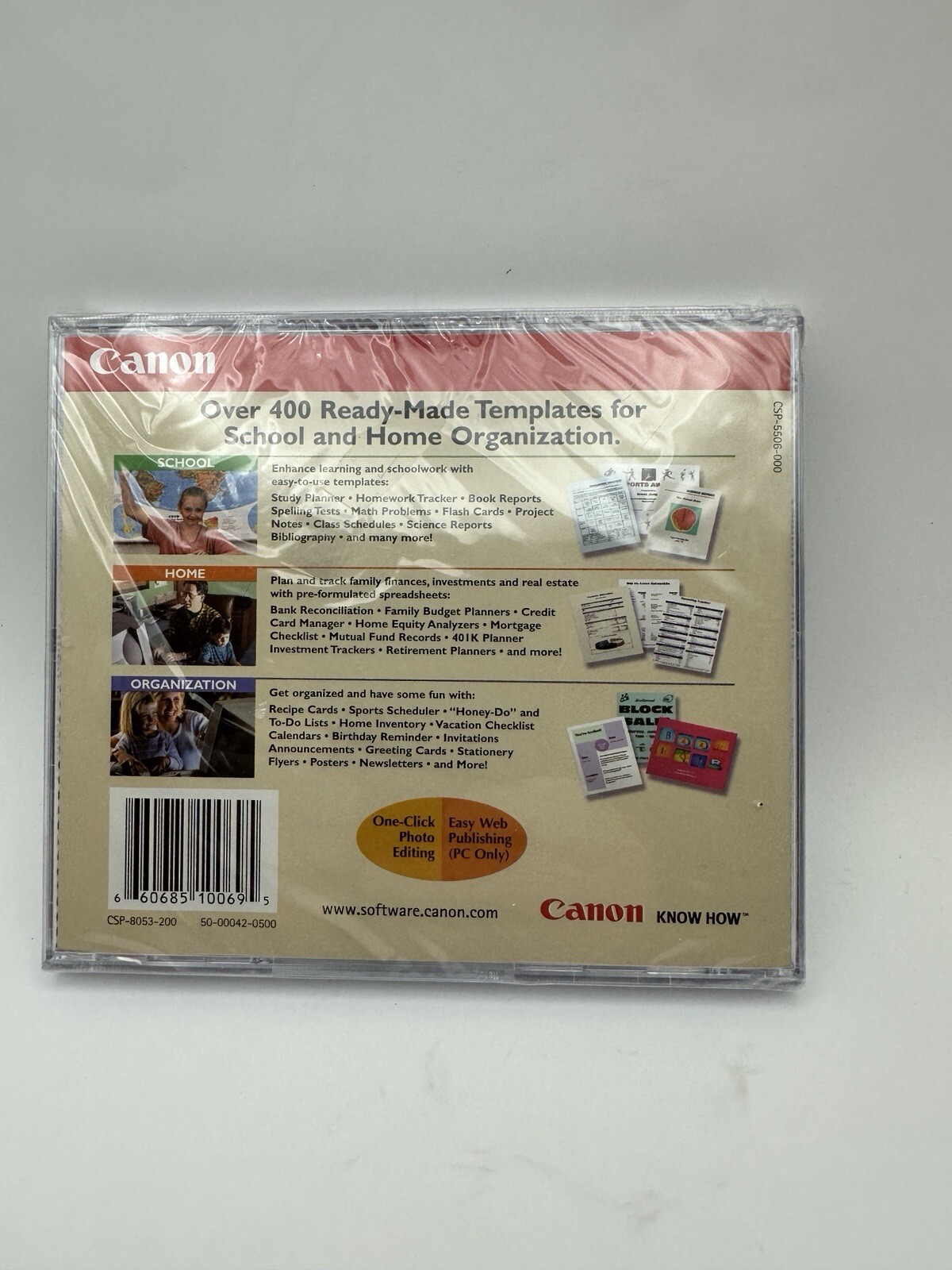 Canon Office Ready Family Essentials Windows 95, 98, NT 4.0 CD-ROM 2000 Mac 7.5+