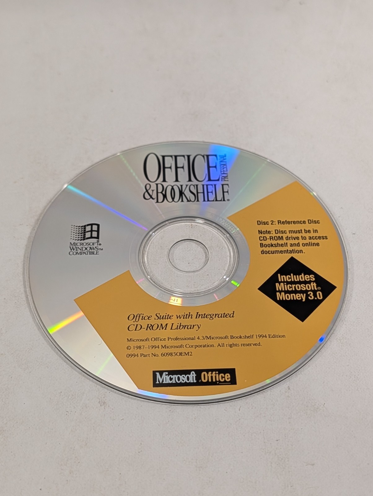 Vintage Microsoft Office Professional & Bookshelf Software CDs | 1994 Discs Only
