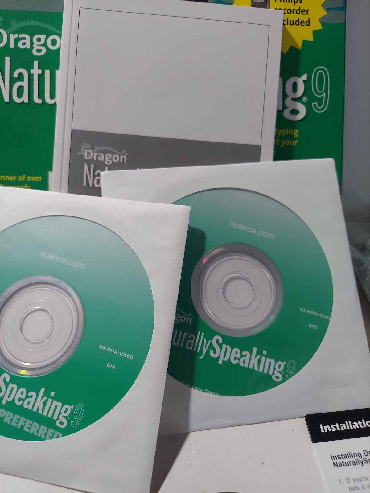 Dragon Naturally Speaking 9 Speech Recognition Software w/Headset & Recorders