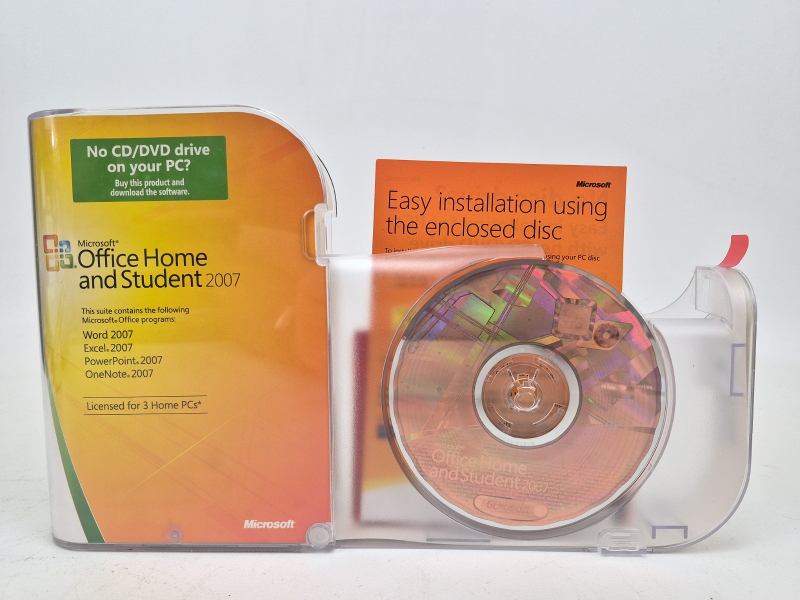 Microsoft MS Office Home and Student 2007 Word Excel PowerPoint w/ Key & Disc